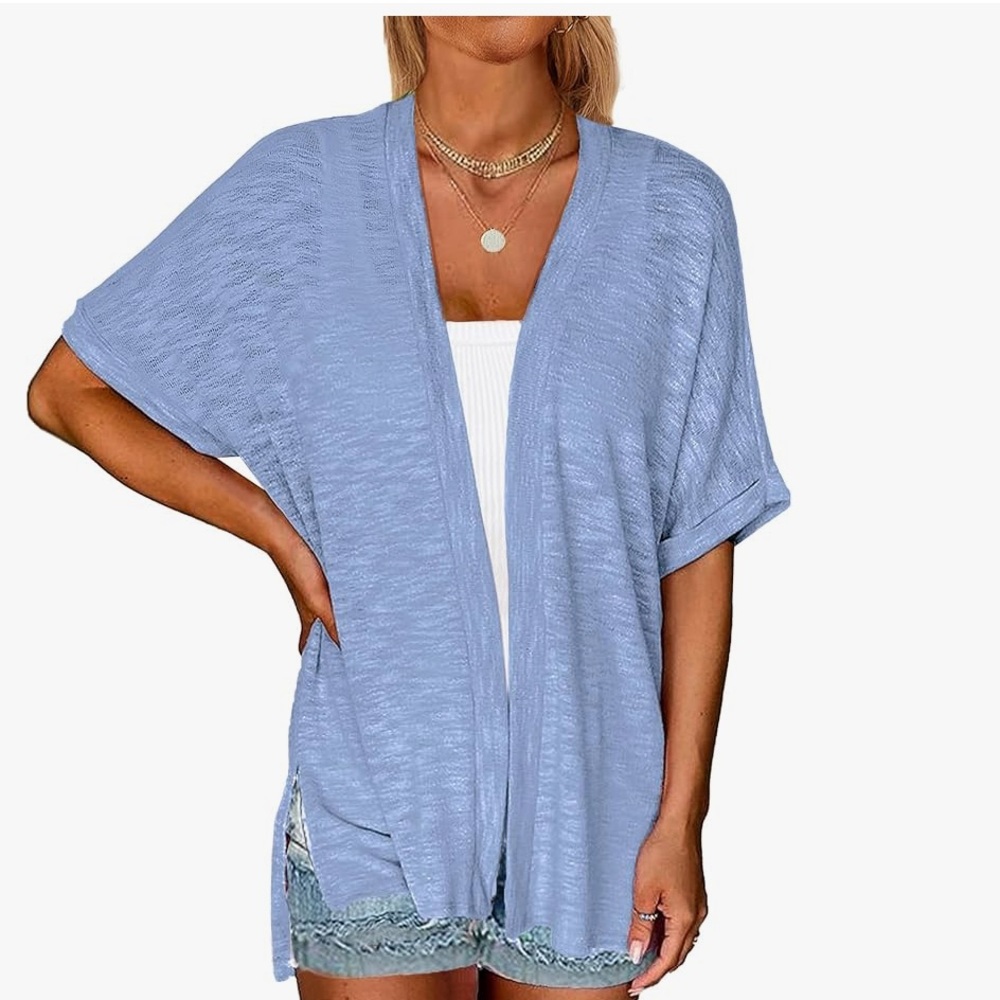 Zeagoo Light Blue Periwinkle Open Front Cardigan
